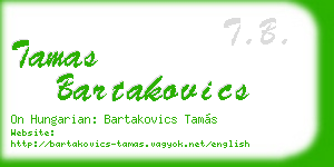 tamas bartakovics business card