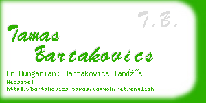 tamas bartakovics business card